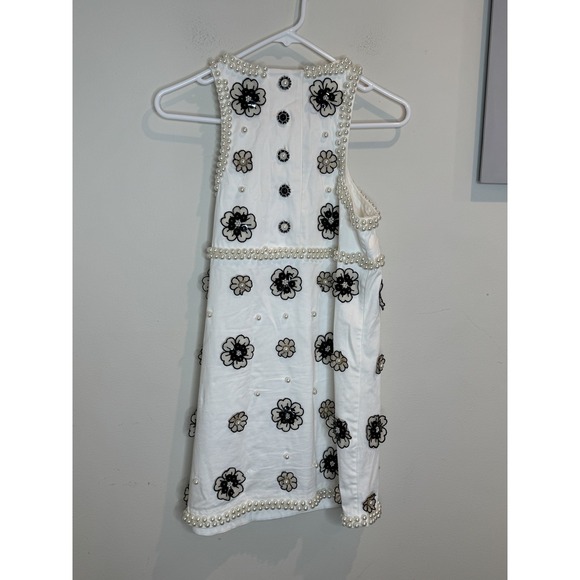 Maeve‎  Womens Extra Small Floral Pearl Sleeveless Embellished Shift Mini Dress - Picture 11 of 16
